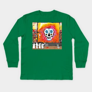 DAY OF THE DEAD IRIE SKULL1 Kids Long Sleeve T-Shirt